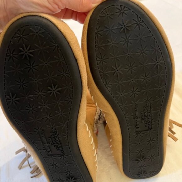 DEARFOAMS | Moccasins Tan with tassels Fabric back-NEW w/o Box - Picture 7 of 11